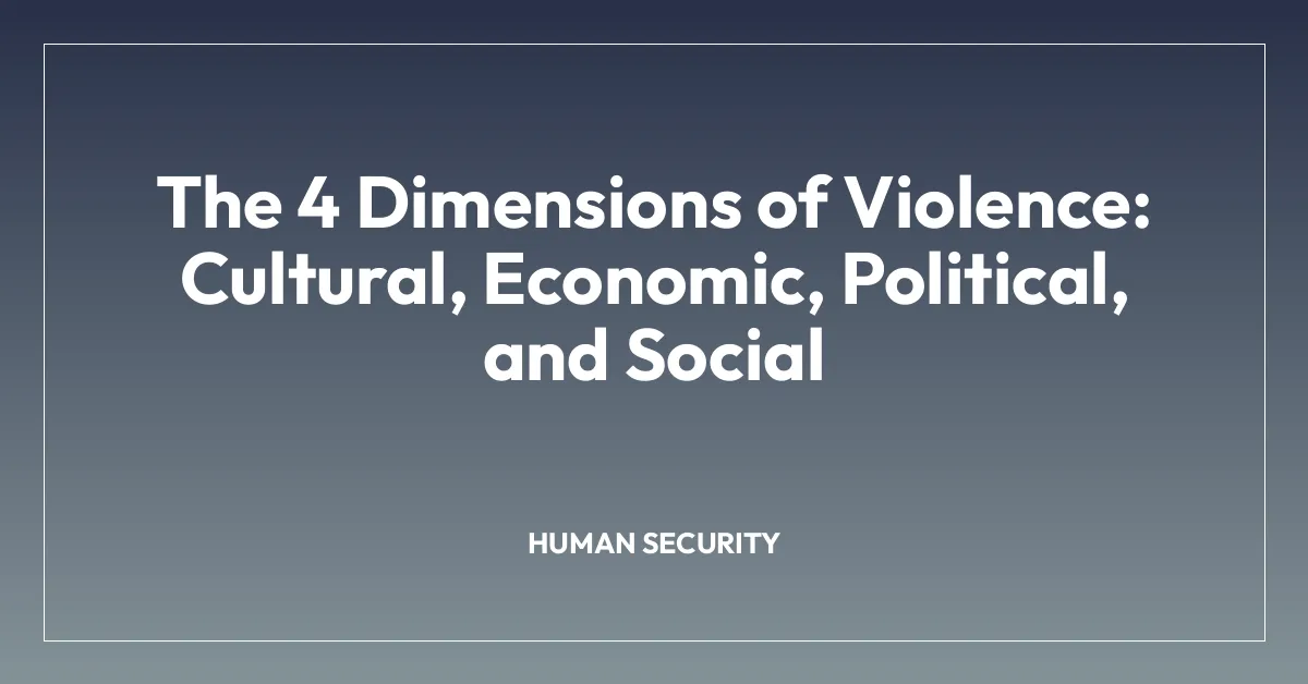 The 4 Dimensions of Violence: Cultural, Economic, Political, and Social