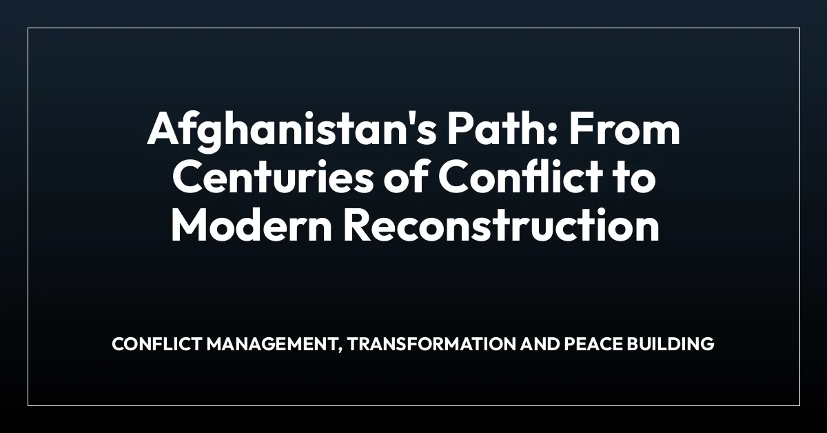 Afghanistan’s Path: From Centuries of Conflict to Modern Reconstruction