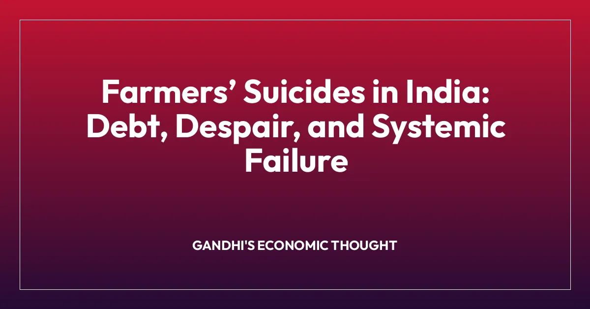 Farmersโ Suicides in India: Debt, Despair, and Systemic Failure
