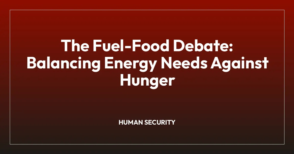 The Fuel-Food Debate: Balancing Energy Needs Against Hunger