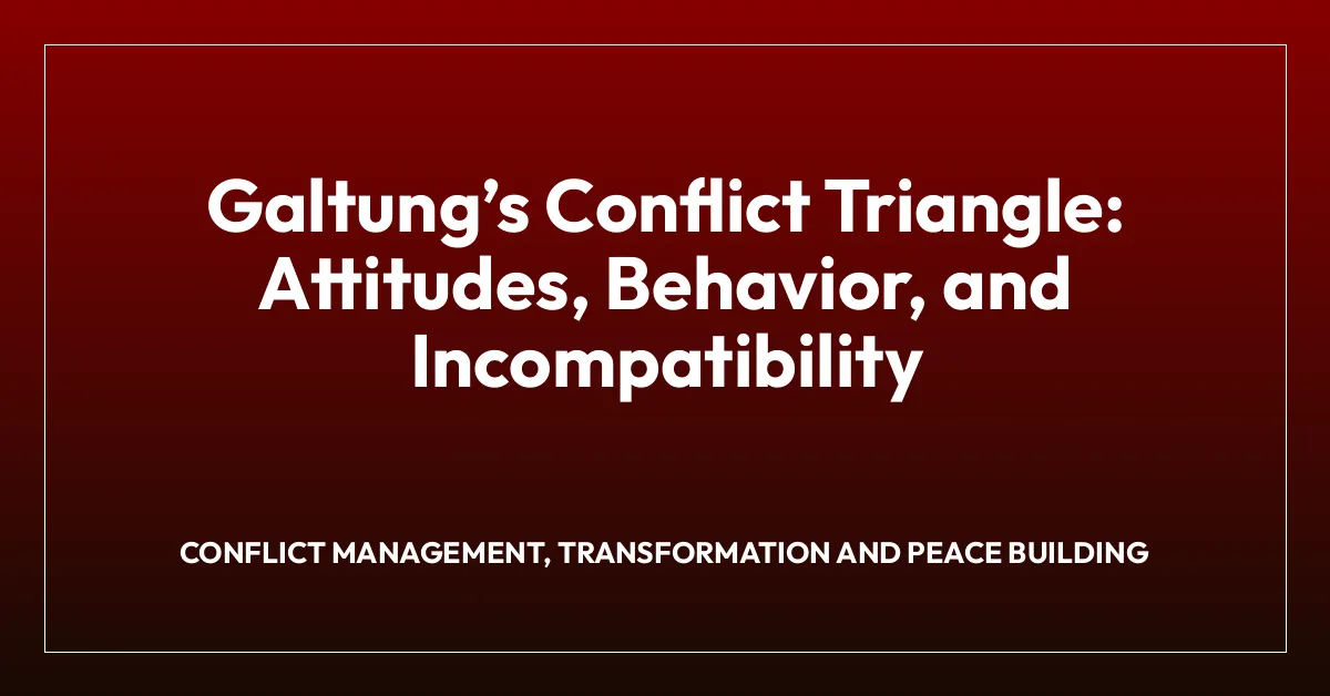 Galtungโs Conflict Triangle: Attitudes, Behavior, and Incompatibility