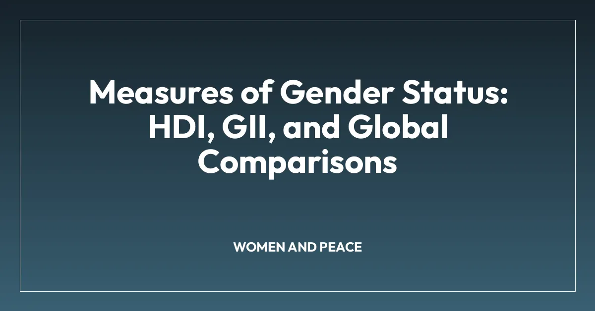 Measures of Gender Status: HDI, GII, and Global Comparisons