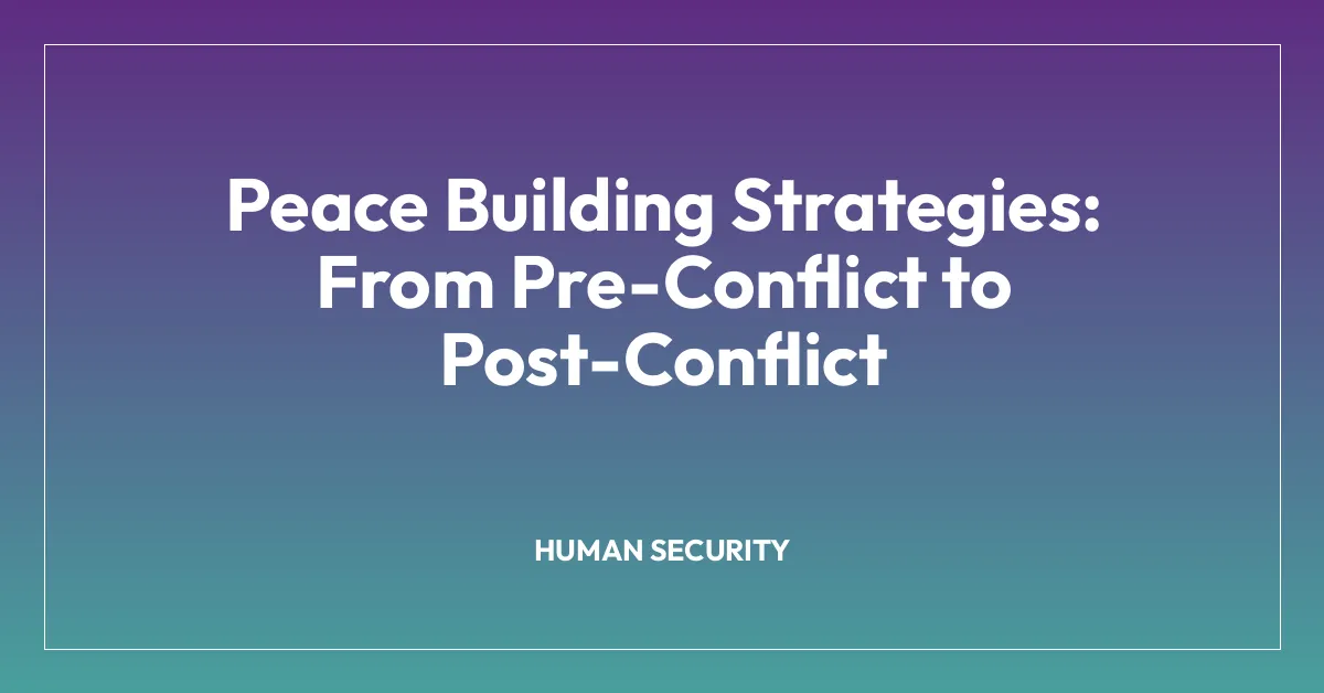 Peace Building Strategies: From Pre-Conflict to Post-Conflict