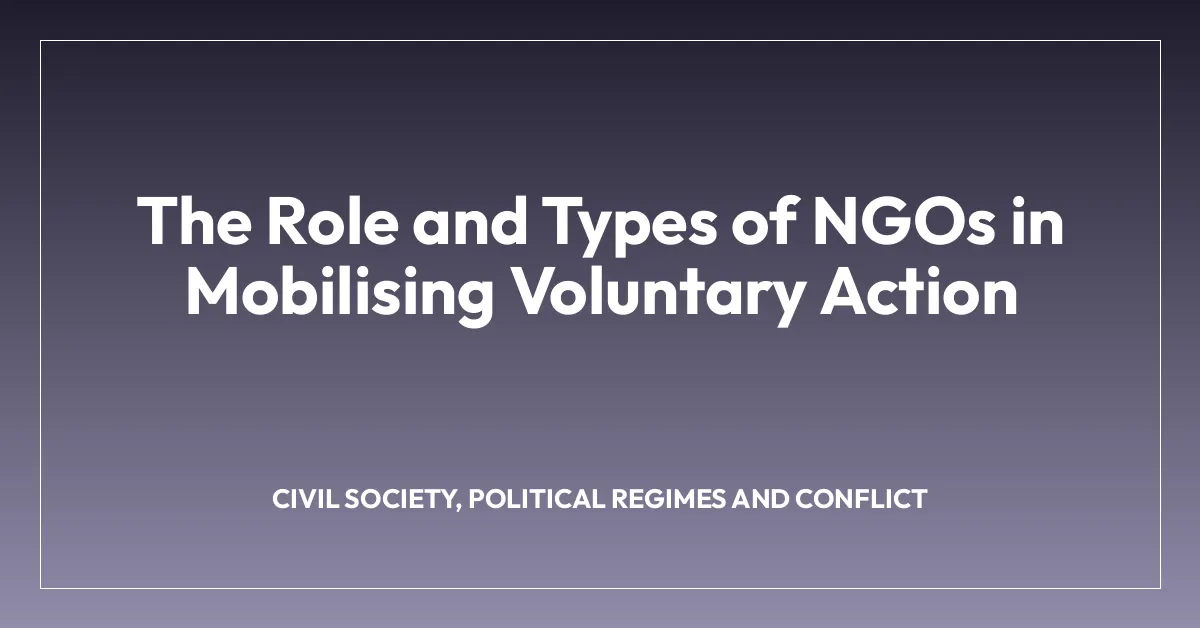 The Role and Types of NGOs in Mobilising Voluntary Action
