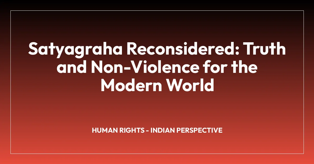 Satyagraha Reconsidered: Truth and Non-Violence for the Modern World