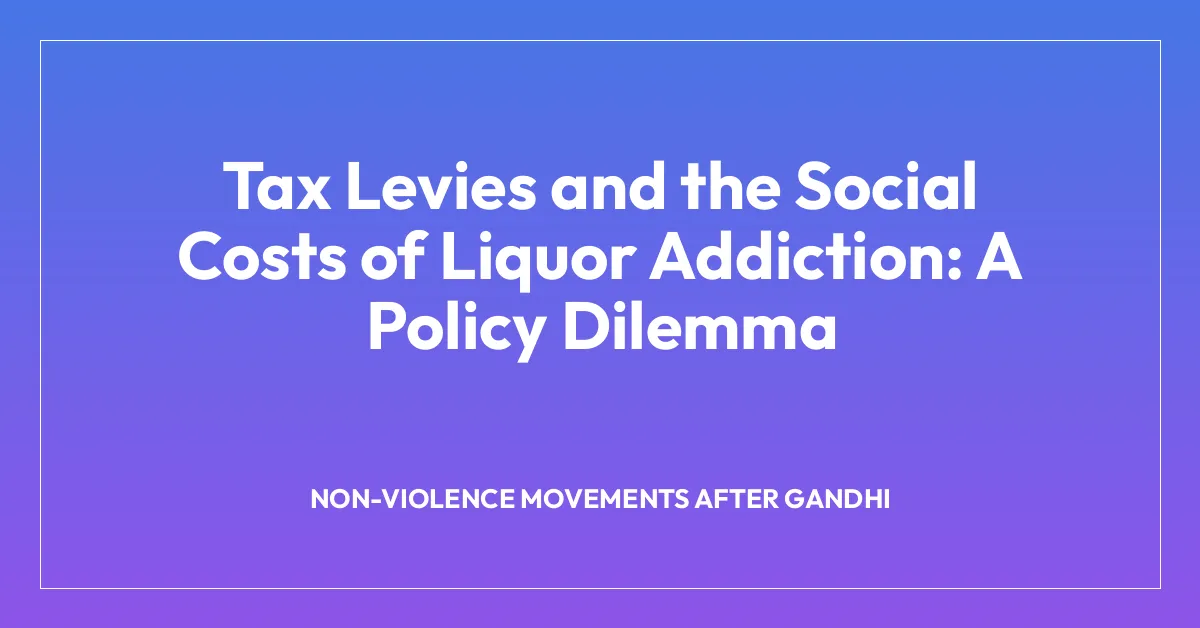Tax Levies and the Social Costs of Liquor Addiction: A Policy Dilemma
