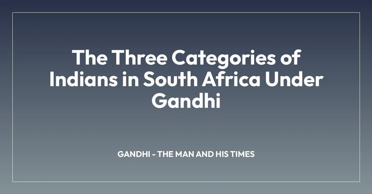The Three Categories of Indians in South Africa Under Gandhi